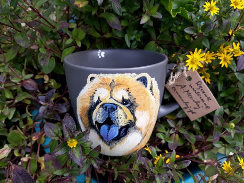 Kubek ręcznie malowany Chow Chow