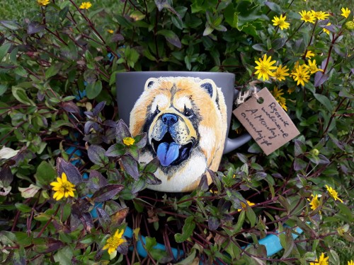 Kubek ręcznie malowany Chow Chow