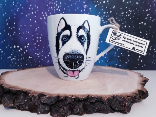 Kubek ręcznie malowany  Husky
