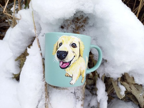Kubek ręcznie malowany Golden Retriever