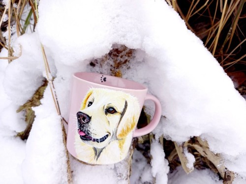 Kubek ręcznie malowany Golden Retriever