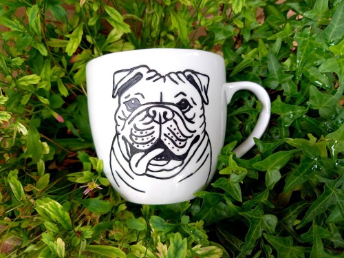 Kubek ręcznie malowany Buldog Angielski