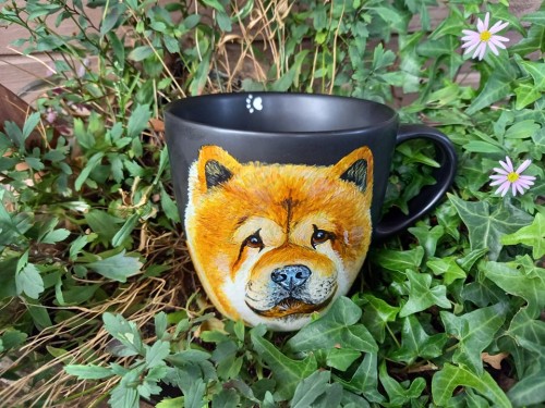 Wyjątkowy, ręcznie malowany kubek z autorskim motywem Chow Chow