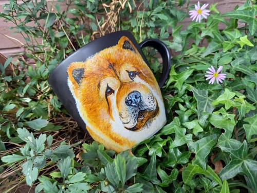 Wyjątkowy, ręcznie malowany kubek z autorskim motywem Chow Chow