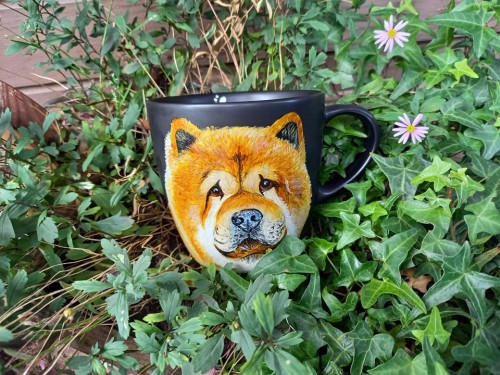 Wyjątkowy, ręcznie malowany kubek z autorskim motywem Chow Chow