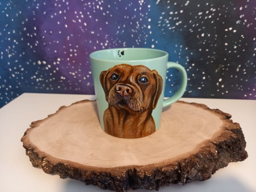 Kubek ręcznie malowany  Labrador  czekoladowy