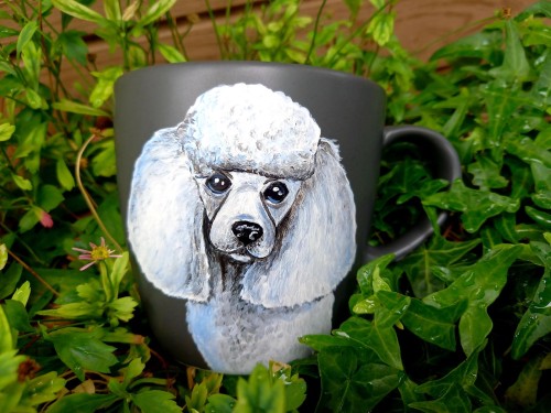 Wyjątkowy, ręcznie malowany kubek z autorskim motywem Pudla