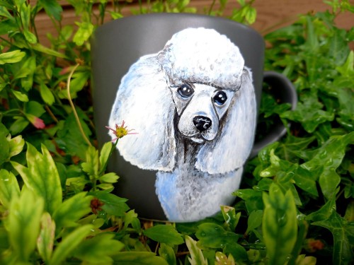 Wyjątkowy, ręcznie malowany kubek z autorskim motywem Pudla