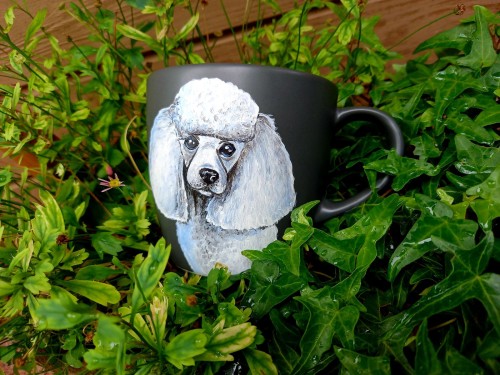 Wyjątkowy, ręcznie malowany kubek z autorskim motywem Pudla