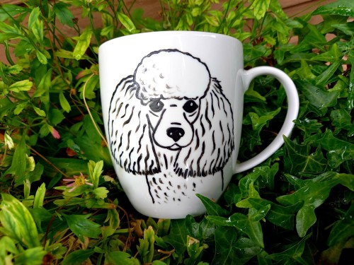 Wyjątkowy, ręcznie malowany kubek z autorskim motywem Pudla