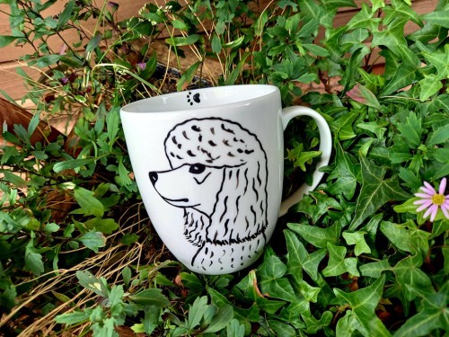 Wyjątkowy, ręcznie malowany kubek z autorskim motywem Pudla