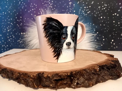 Wyjątkowy, ręcznie malowany kubek z autorskim motywem Papillon