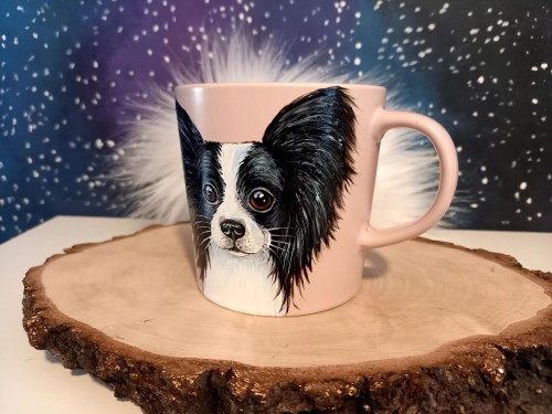 Wyjątkowy, ręcznie malowany kubek z autorskim motywem Papillon