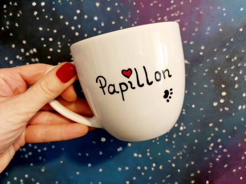 Wyjątkowy, ręcznie malowany kubek Złoty Papillon.