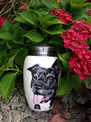 Ręcznie malowana urna pogrzebowa z portretem Pieska/kotka