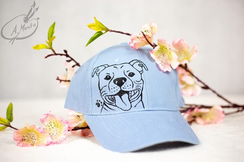 Wyjątkowa ręcznie malowana czapka z daszkiem Staffik