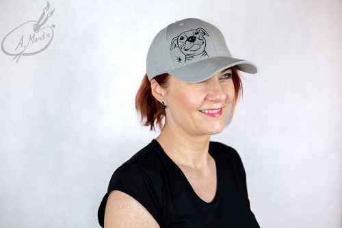 Wyjątkowa ręcznie malowana czapka z daszkiem Staffik