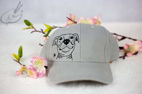 Wyjątkowa ręcznie malowana czapka z daszkiem Staffik