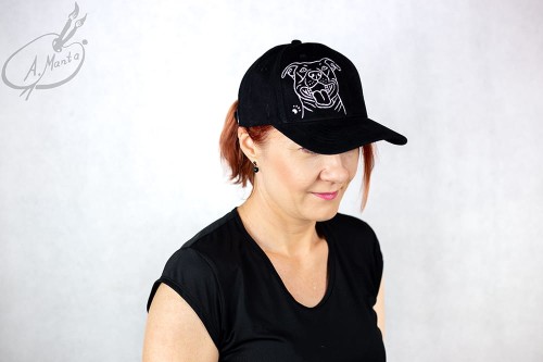 Wyjątkowa ręcznie malowana czapka z daszkiem Amstaff