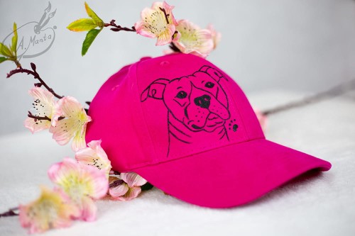 Wyjątkowa ręcznie malowana czapka z daszkiem Amstaff