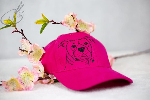 Wyjątkowa ręcznie malowana czapka z daszkiem Amstaff