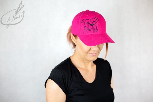 Wyjątkowa ręcznie malowana czapka z daszkiem Amstaff