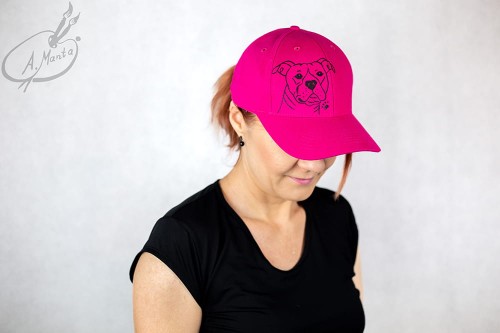 Wyjątkowa ręcznie malowana czapka z daszkiem Amstaff