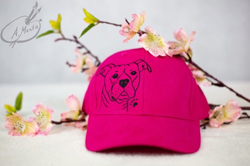 Wyjątkowa ręcznie malowana czapka z daszkiem Amstaff