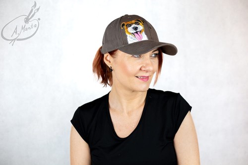 Wyjątkowa ręcznie malowana czapka Jack Russel Terier