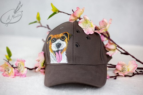 Wyjątkowa ręcznie malowana czapka Jack Russel Terier