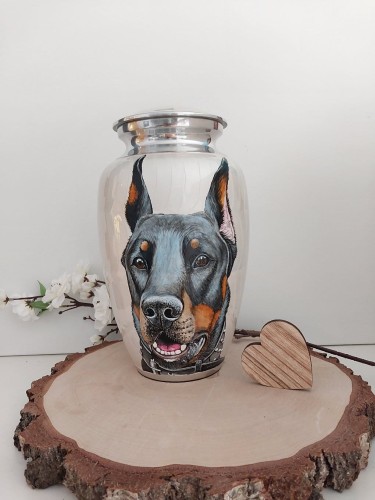 Ręcznie malowana urna pogrzebowa z portretem Pieska/kotka