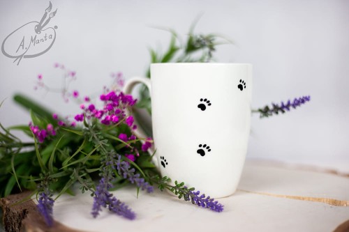 Wyjątkowy, ręcznie malowany kubek Yorkshire terrier.