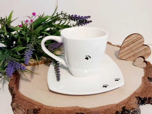 Wyjątkowa, ręcznie malowana filiżanka West Highland White Terrier