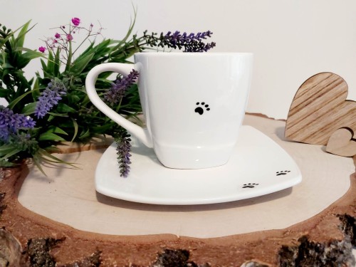 Wyjątkowa, ręcznie malowana filiżanka West Highland White Terrier