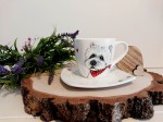 Filiżanka ręcznie malowana West Highland White Terrier  serduszka