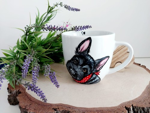 Wyjątkowy, ręcznie malowany kubek Terier Szkocki