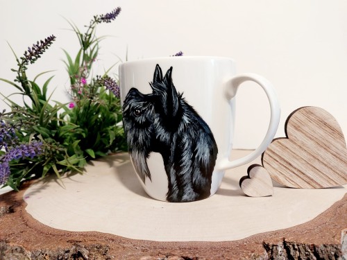 Wyjątkowy, ręcznie malowany kubek Terier Szkocki