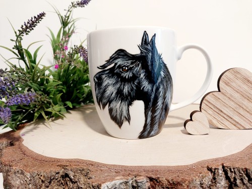 Wyjątkowy, ręcznie malowany kubek Terier Szkocki