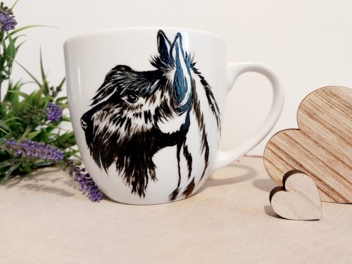 Wyjątkowy, ręcznie malowany kubek Terier Szkocki