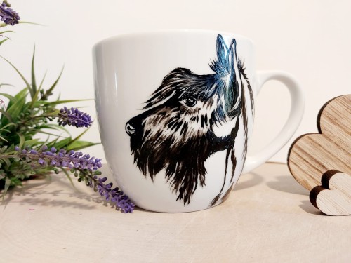 Wyjątkowy, ręcznie malowany kubek Terier Szkocki