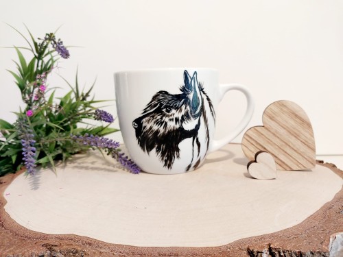 Wyjątkowy, ręcznie malowany kubek Terier Szkocki