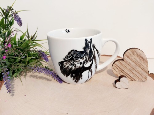 Wyjątkowy, ręcznie malowany kubek Terier Szkocki