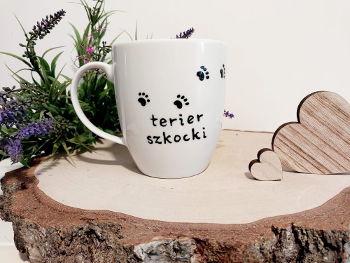 Wyjątkowy, ręcznie malowany kubek Terier Szkocki