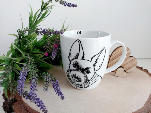 Wyjątkowy, ręcznie malowany kubek Terier Szkocki