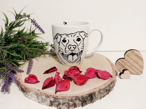 Kubek ręcznie malowany Pitbull