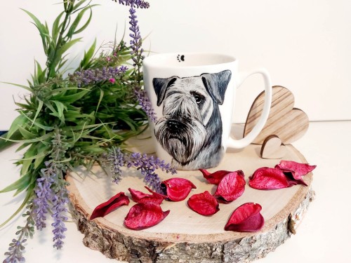 Kubek ręcznie malowany Terier Czeski