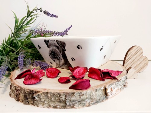 Wyjątkowa, ręcznie malowana miseczka Terier Czeski