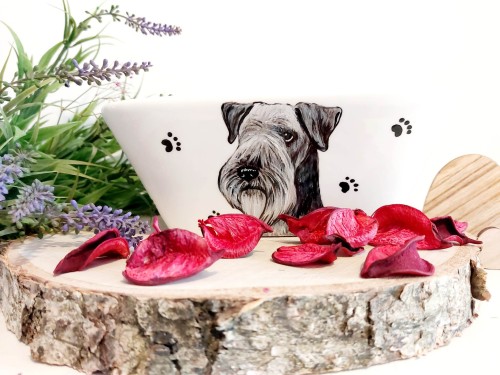 Wyjątkowa, ręcznie malowana miseczka Terier Czeski