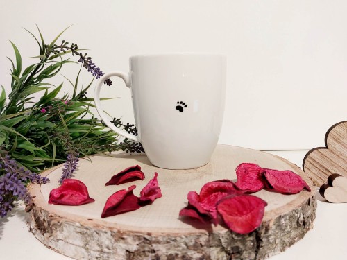 Wyjątkowy, ręcznie malowany kubek Dog Niemiecki płowy.