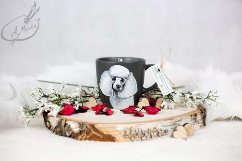 Wyjątkowy, ręcznie malowany kubek Pudel.